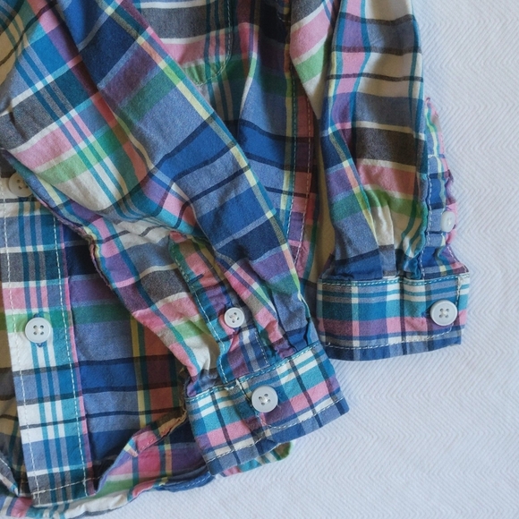 children's place spring plaid button down collared dress shirt 18-24 months baby - Picture 6 of 6
